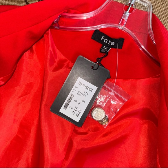 Fate NWT! Women'S Casual Double Breasted Red Blazer Size M - Picture 9 of 16